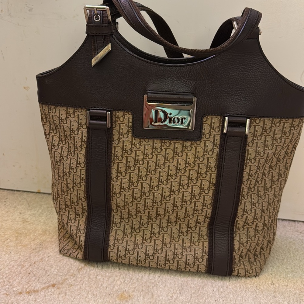 Dior Brown and Tan Monogram Tote